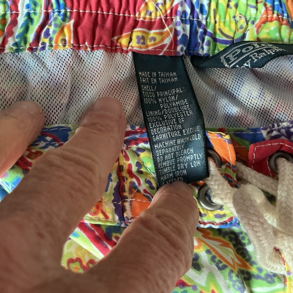 Polo Ralph Lauren Paisley New No Tag Swim Trucks Shorts M Vibrant Hawaiian - Picture 6 of 6